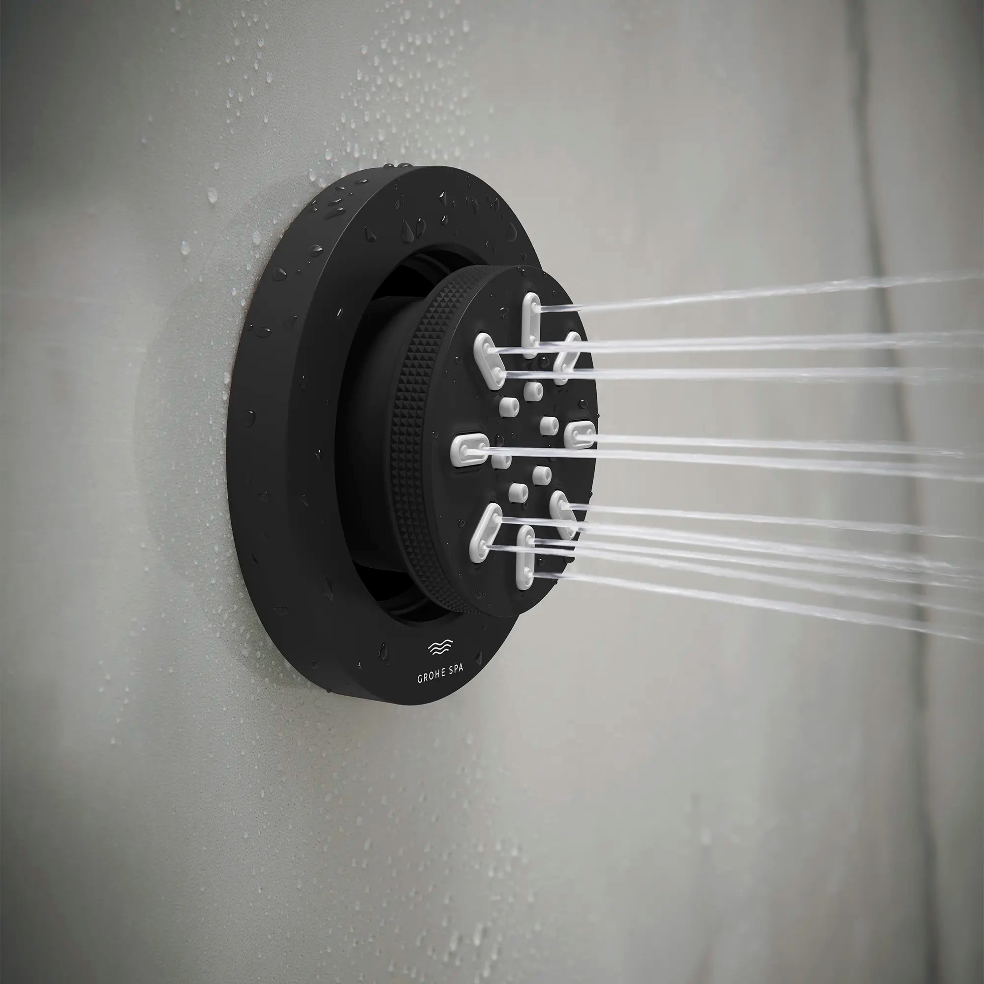 Jet de corps - 2 jets, 3,3 L/min (0,9 gpm) // NOIR MAT // 233686_RainshowerAqua_EnvironmentCloseUp_268442430_0001_Nov2023_CDNwebp.webp