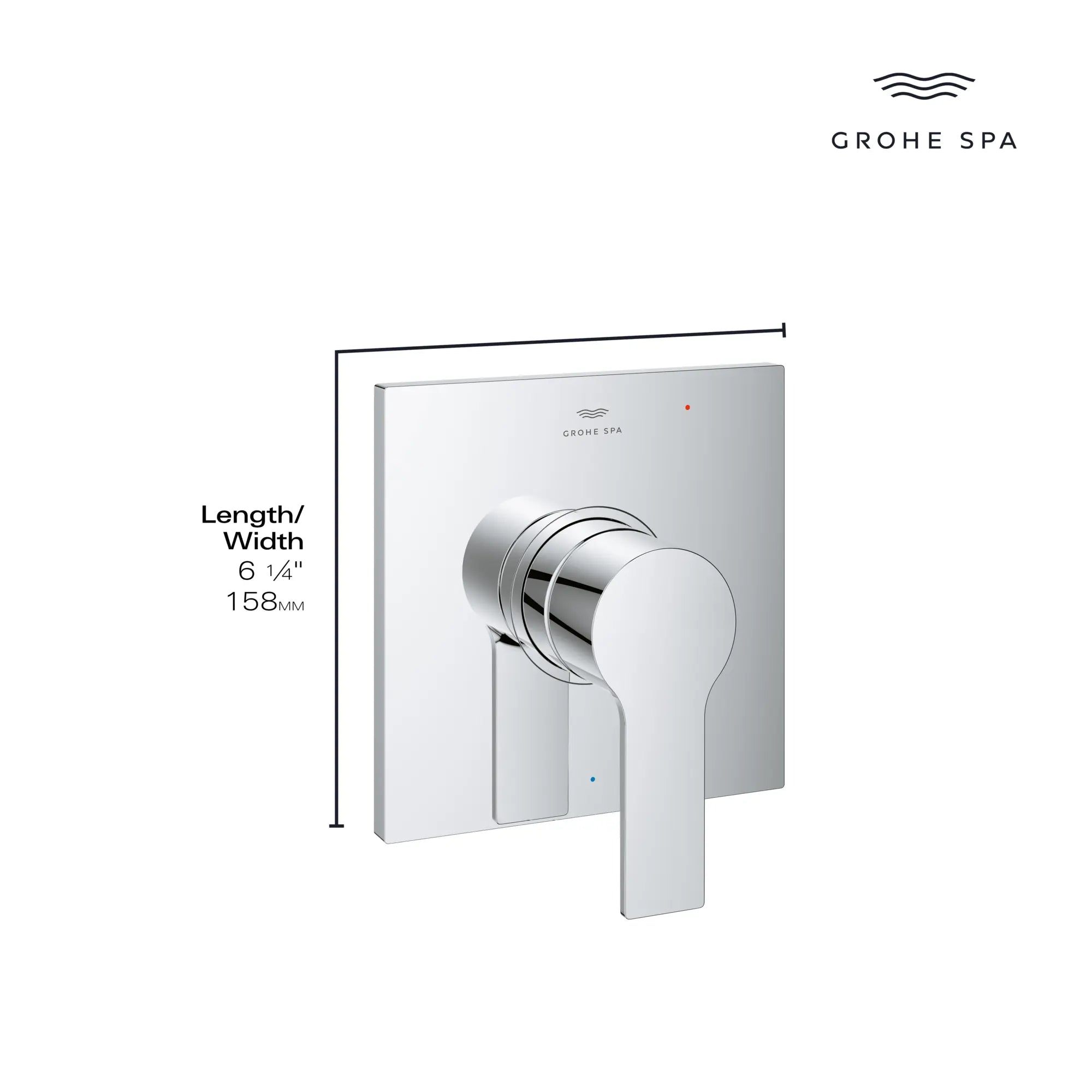 Garniture pour robinet à pression équilibrée avec cartouche // CHROME STARLIGHT GROHE // 234124_Allure_Infographic_19375_0002_DEC2023_1_CDNwebp.webp