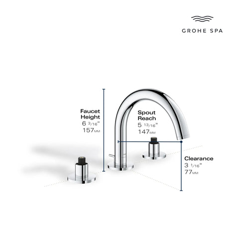 Petit robinet de salle de bain, 8 po, à deux poignée, 4,5 L/min (1,2 gpm) - Hard Graphite