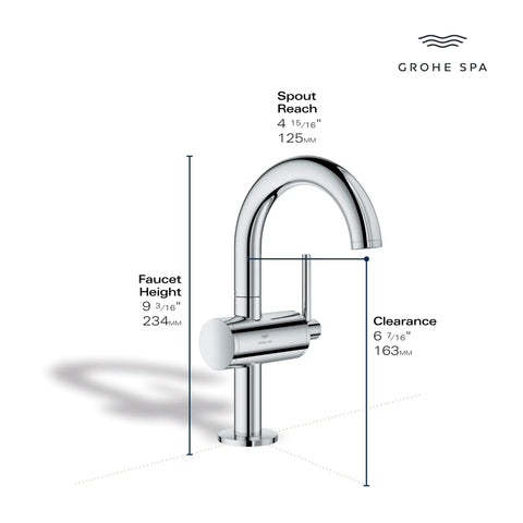 Grand robinet monotrou pour salle de bain, à poignée simple, 4,5 L/min (1,2 gpm) - Hard Graphite