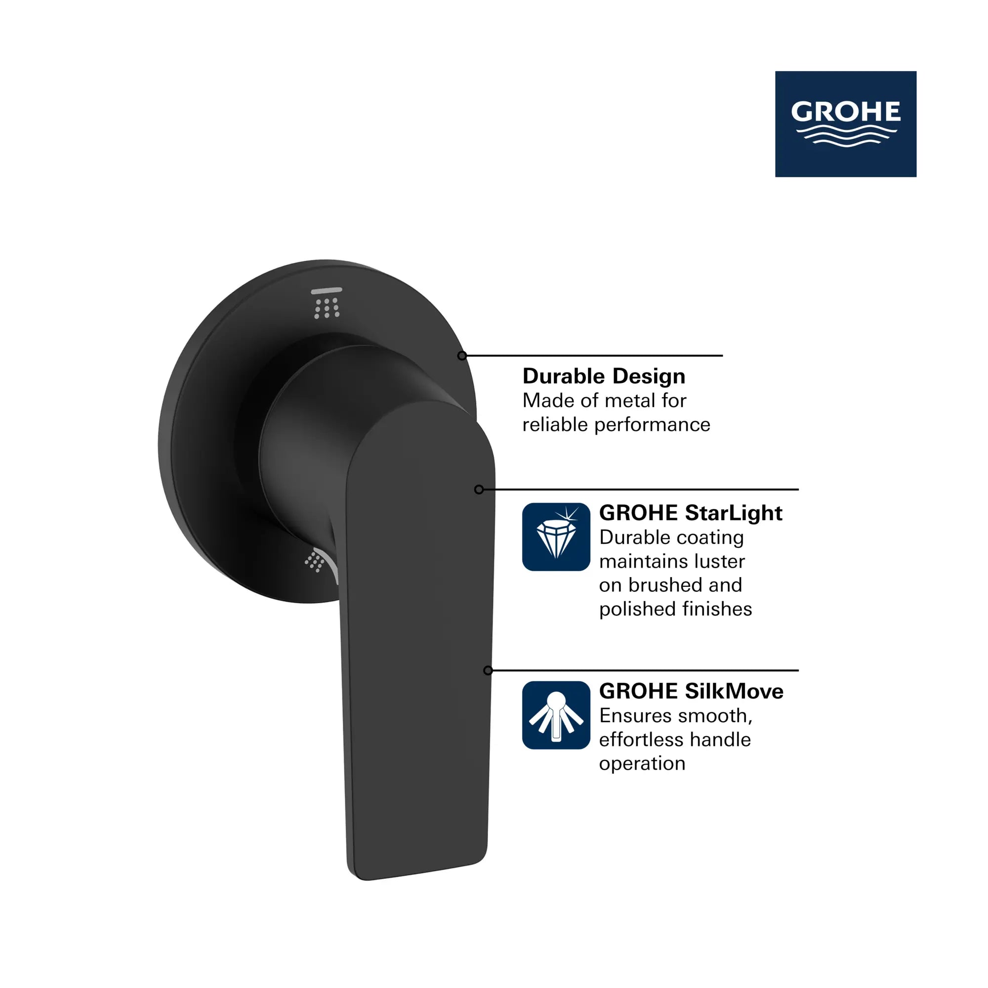 Garniture pour inverseur à 2 voies // CHROME STARLIGHT GROHE // 235677_Defined_Infographic_29299_0001_JAN2024_CDNwebp.webp