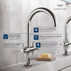 [21146000] Atrio Single Hole Two-Handle L-Size Bathroom Faucet without Handles, 1.2 GPM (4.5 L/min) - GROHE StarLight Chrome