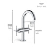 [21148000] Atrio Single Hole Two-Handle M-Size Bathroom Faucet without Handles, 1.2 GPM (4.5 L/min) - GROHE StarLight Chrome
