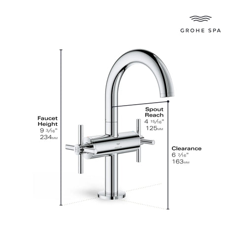 Robinet moyen monotrou à deux poignée pour salle de bain, 4,5 L/min (1,2 gpm) - Brushed Cool Sunrise