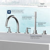 [25274000] Atrio 5-Hole 2-Handle Deck Mount Roman Tub Faucet without Handles with 1.75 GPM Hand Shower - GROHE StarLight Chrome