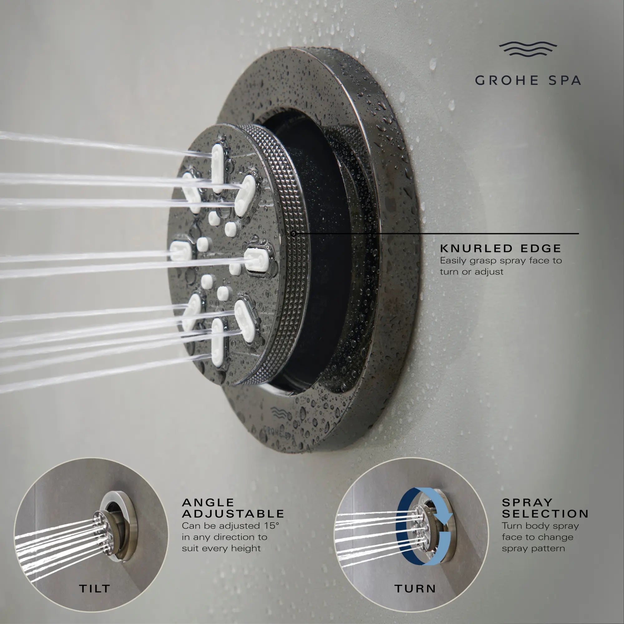 Jet de corps - 2 jets, 3,3 L/min (0,9 gpm) // CHROME STARLIGHT GROHE // 236665_RainshowerAqua_Infographic_26844_0002_JAN2024_CDNwebp.webp