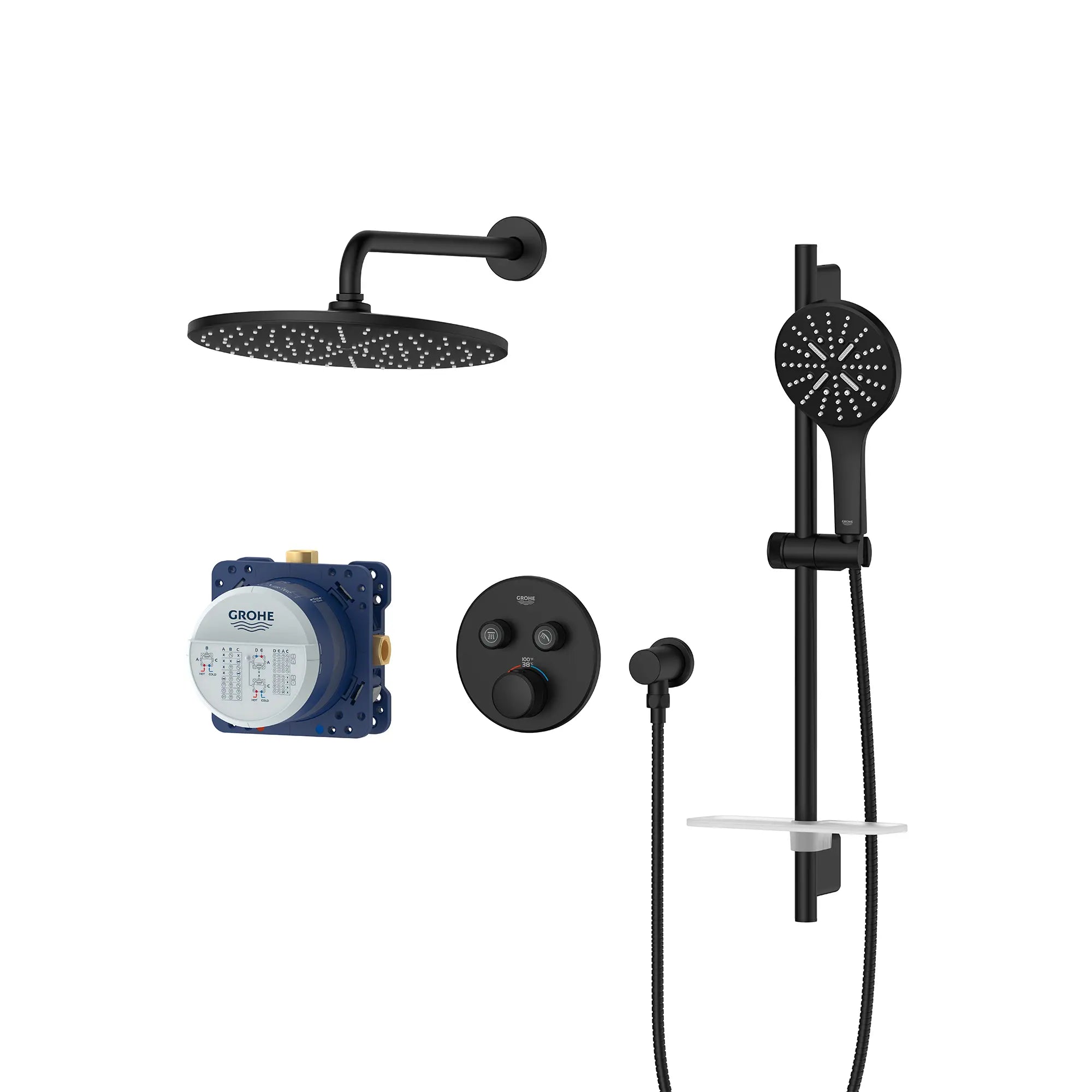 Rainshower SmartControl - Ensemble de douche thermostatique à fonction double // NOIR MAT // 236924_Rainshower_SmartControl_SiloLeft_1030702430_0001_Jan2024_CDNwebp.webp