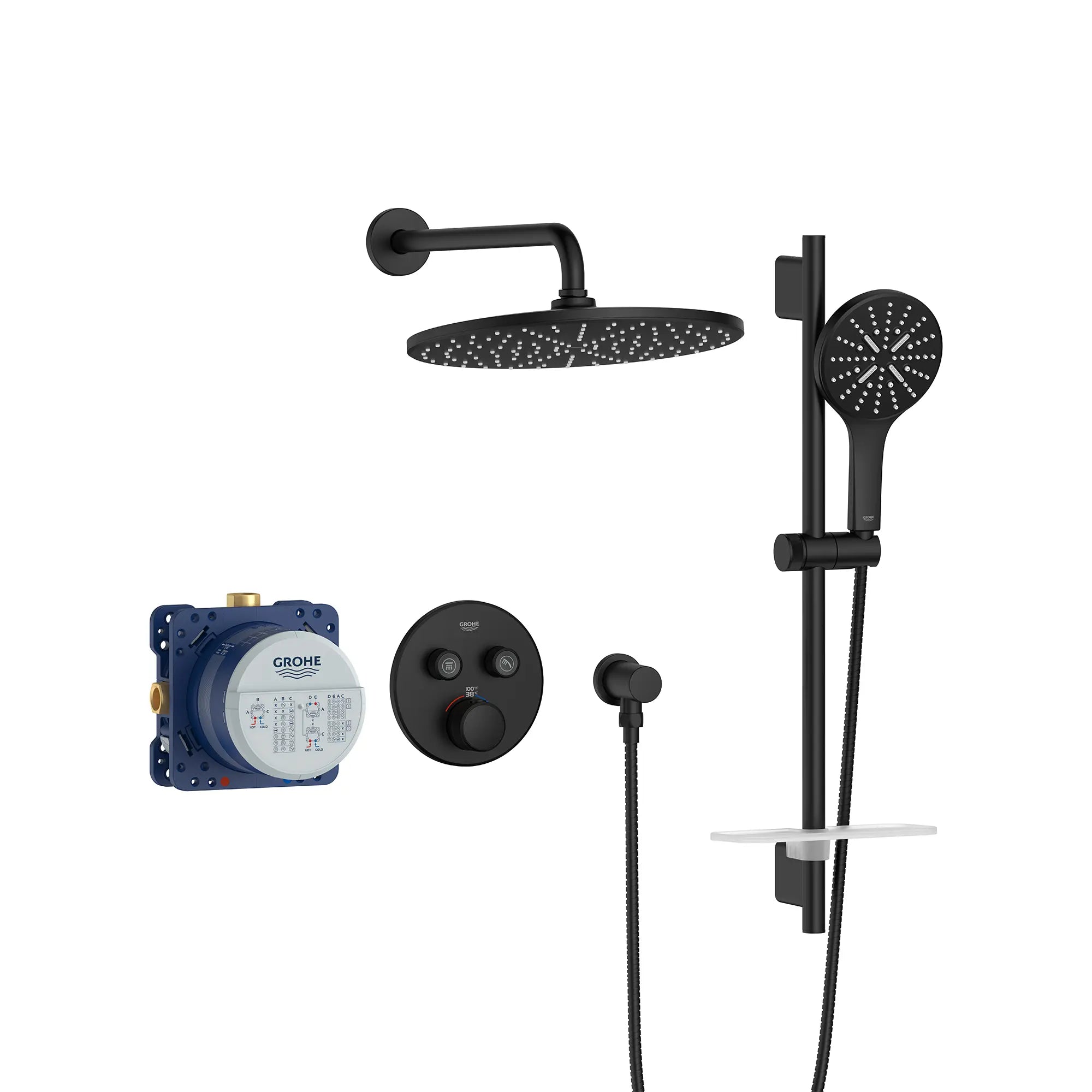Rainshower SmartControl - Ensemble de douche thermostatique à fonction double // NOIR MAT // 236933_Rainshower_SmartControl_SiloRight_1030702430_0001_Jan2024_CDNwebp.webp
