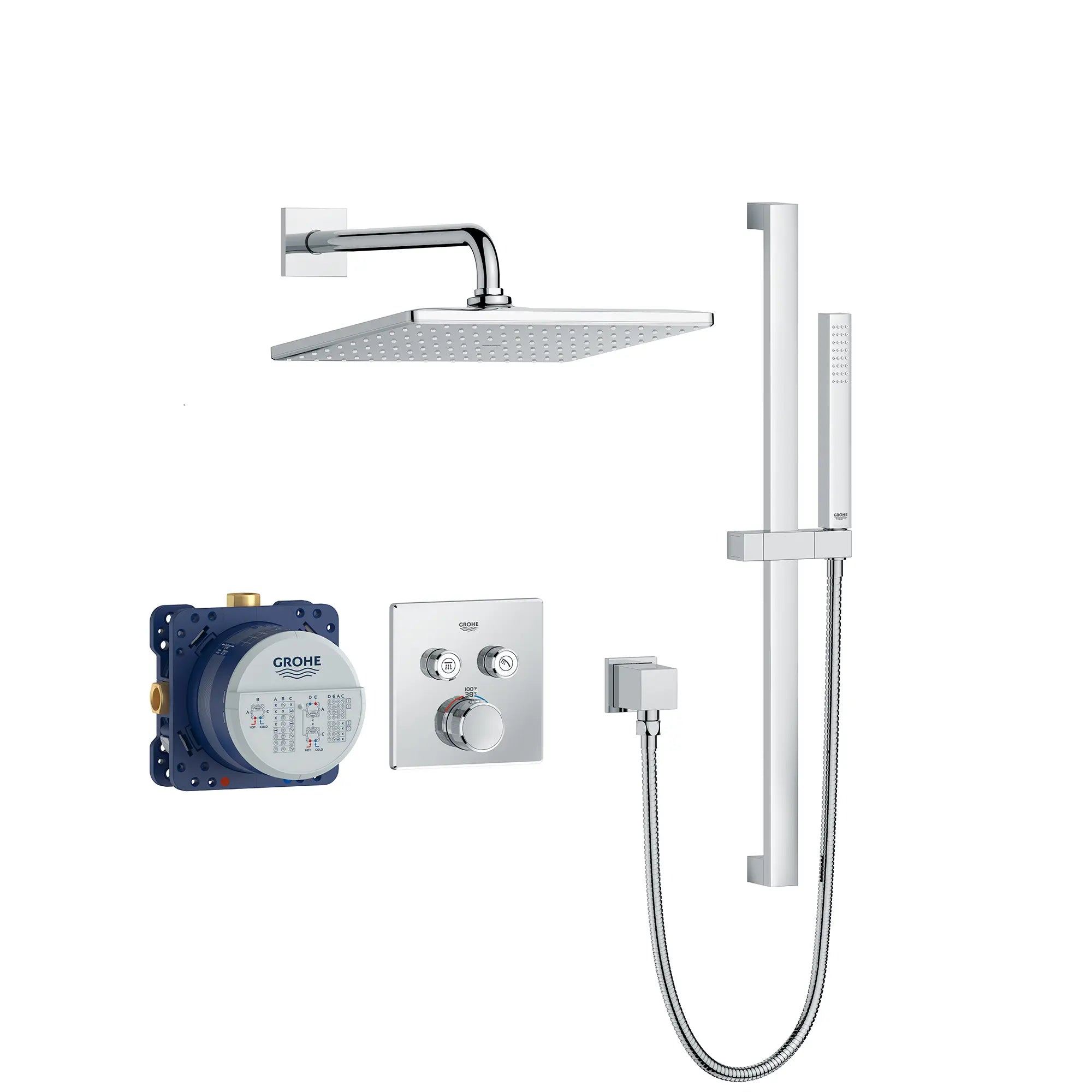 Rainshower SmartControl - Ensemble de douche thermostatique à fonction double // CHROME STARLIGHT GROHE // 236935_Rainshower_SmartControl_SiloRight_1030810000_0001_Jan2024_CDNwebp.webp