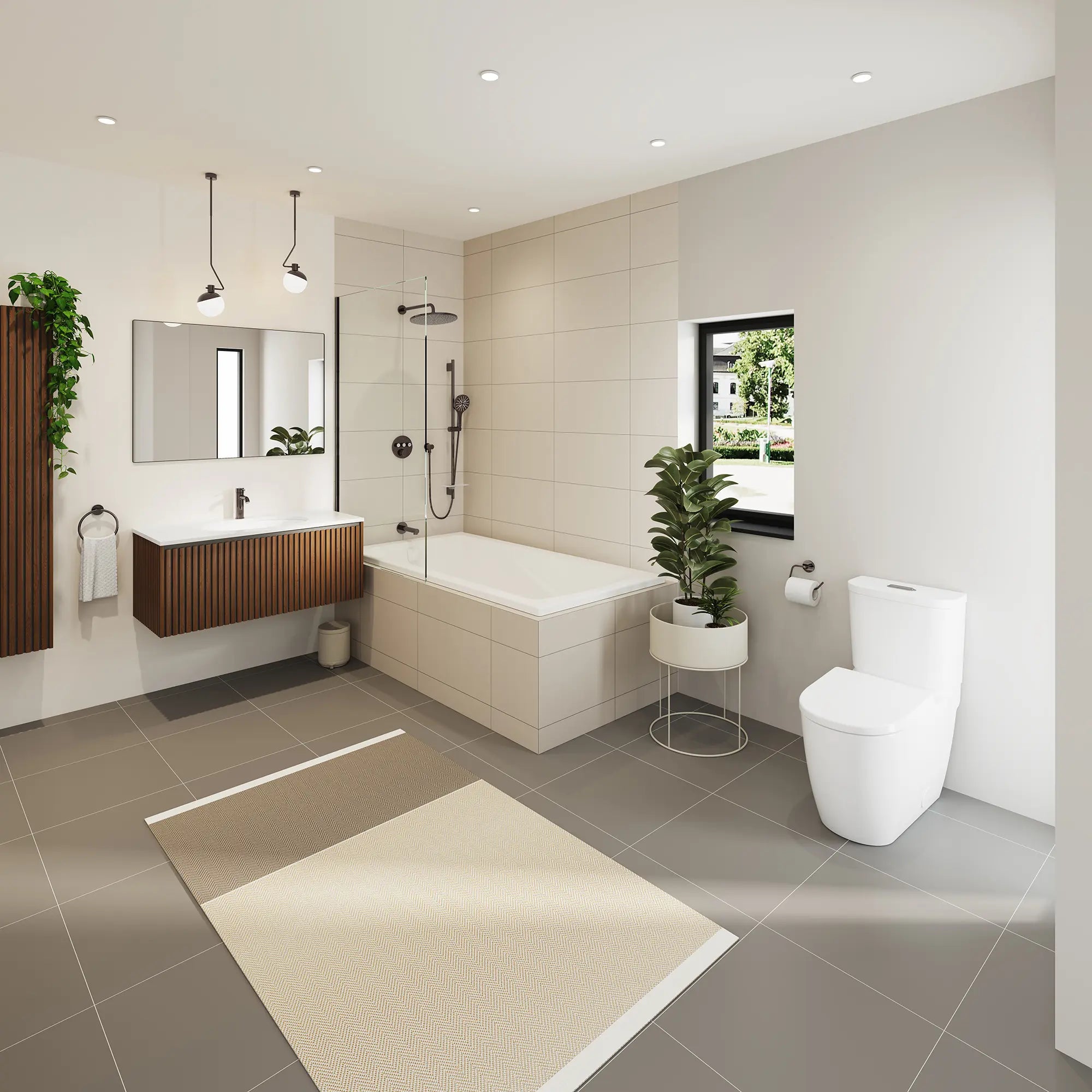 Rainshower SmartControl - Ensemble de douche thermostatique à fonction triple // GRAPHITE DUR // 246285_EnvironmentFull_103082A000_0001_May2024_CDNwebp.webp