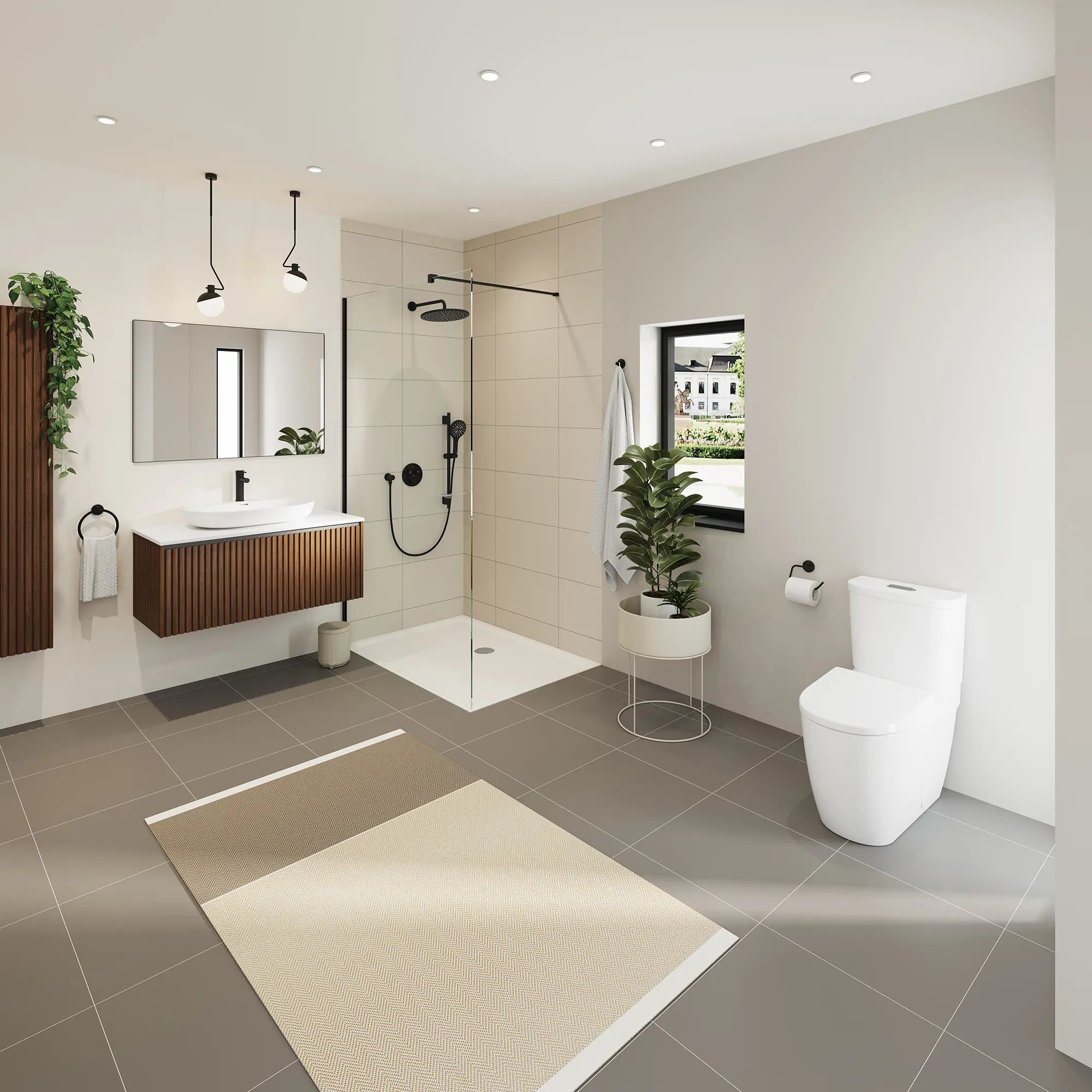 Rainshower SmartControl - Ensemble de douche thermostatique à fonction double // NOIR MAT // 246289_EnvironmentFull_1030702430_0001_May2024_CDNwebp.webp