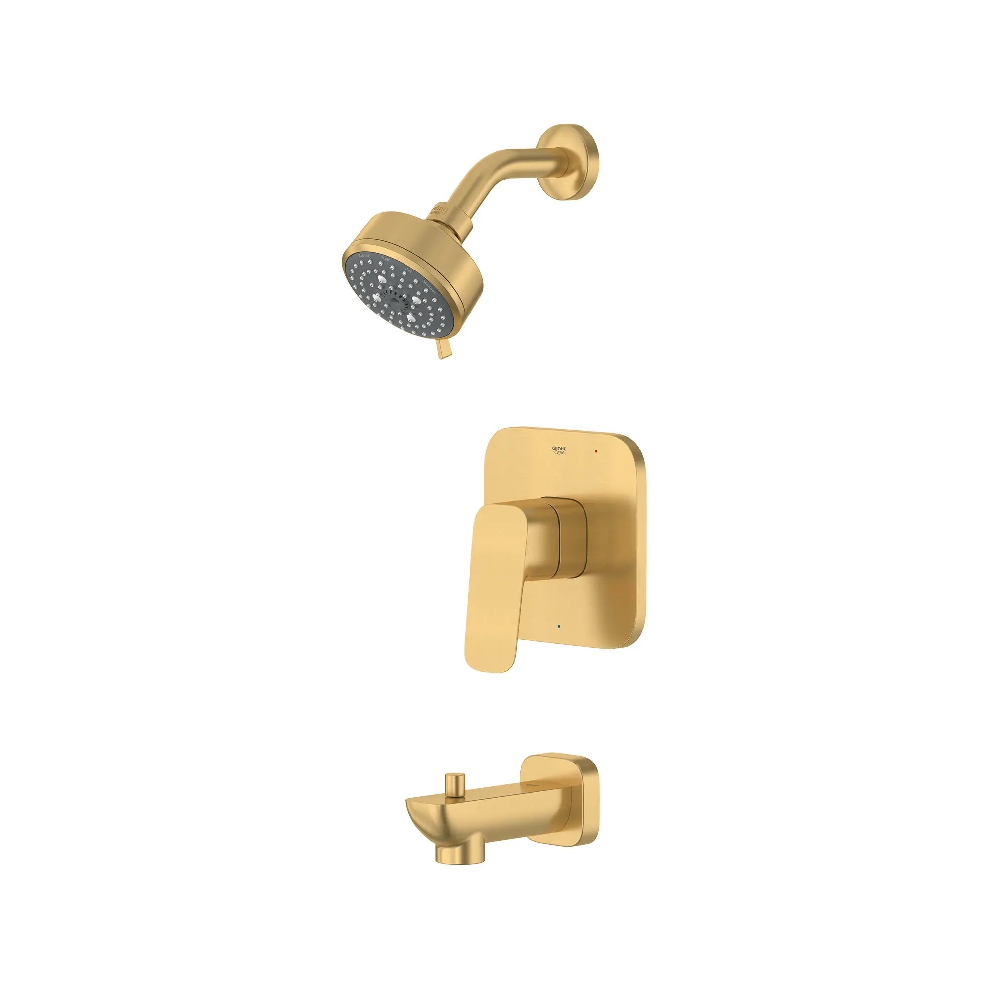 Cubeo Pressure Balance Valve Tub/Shower Trim Kit // BRUSHED COOL SUNRISE // 250835_G3SoftSquare_SiloLeft_105380GN00_0001_AUGUST2024_0_CDNwebp_c14637e8-501b-4f21-960b-b1397470b9a2.webp