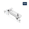 [1019240000] Cubeo Diverter Tub Spout - GROHE StarLight Chrome