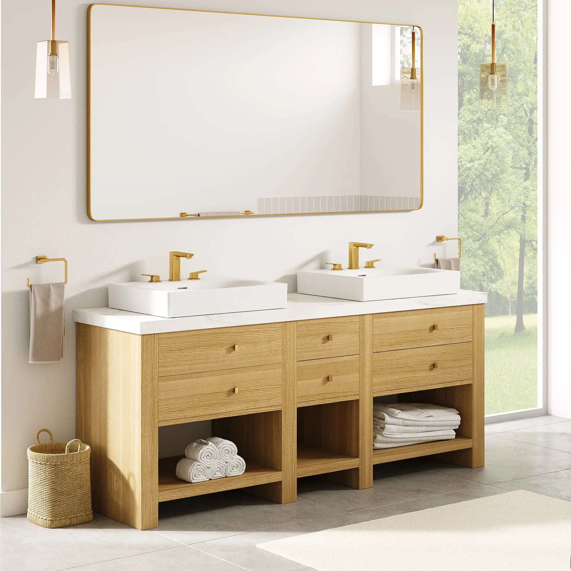 Lavabo mural de 24 po, 3 trous // BLANC ALPIN // 252236_G3_Cubeo_EnvironmentMedium_101922GN0_39655000_40510GN0_0001_OCTOBER2024_CDNwebp.webp