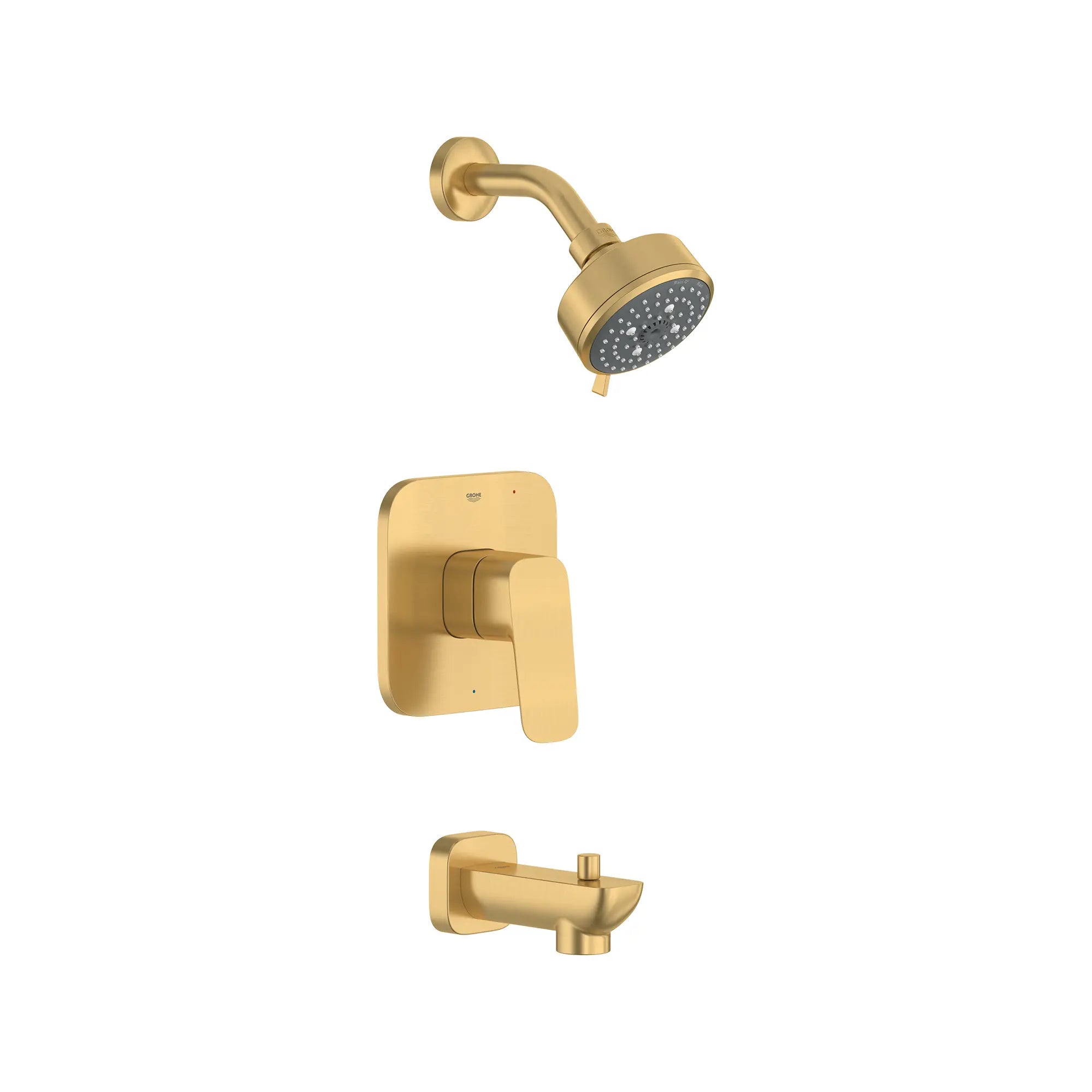 Ensemble de garniture de robinet à pression équilibrée pour baignoire/douche Cubeo // AUBE FRAÎCHE BROSSÉ // 252760_Cubeo_SiloRight_105380GN00_0001_AUGUST2024_0_CDNwebp.webp