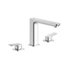 [1019230000] Cubeo 3-Hole 2-Handle Deck Mount Tub Filler - GROHE StarLight Chrome
