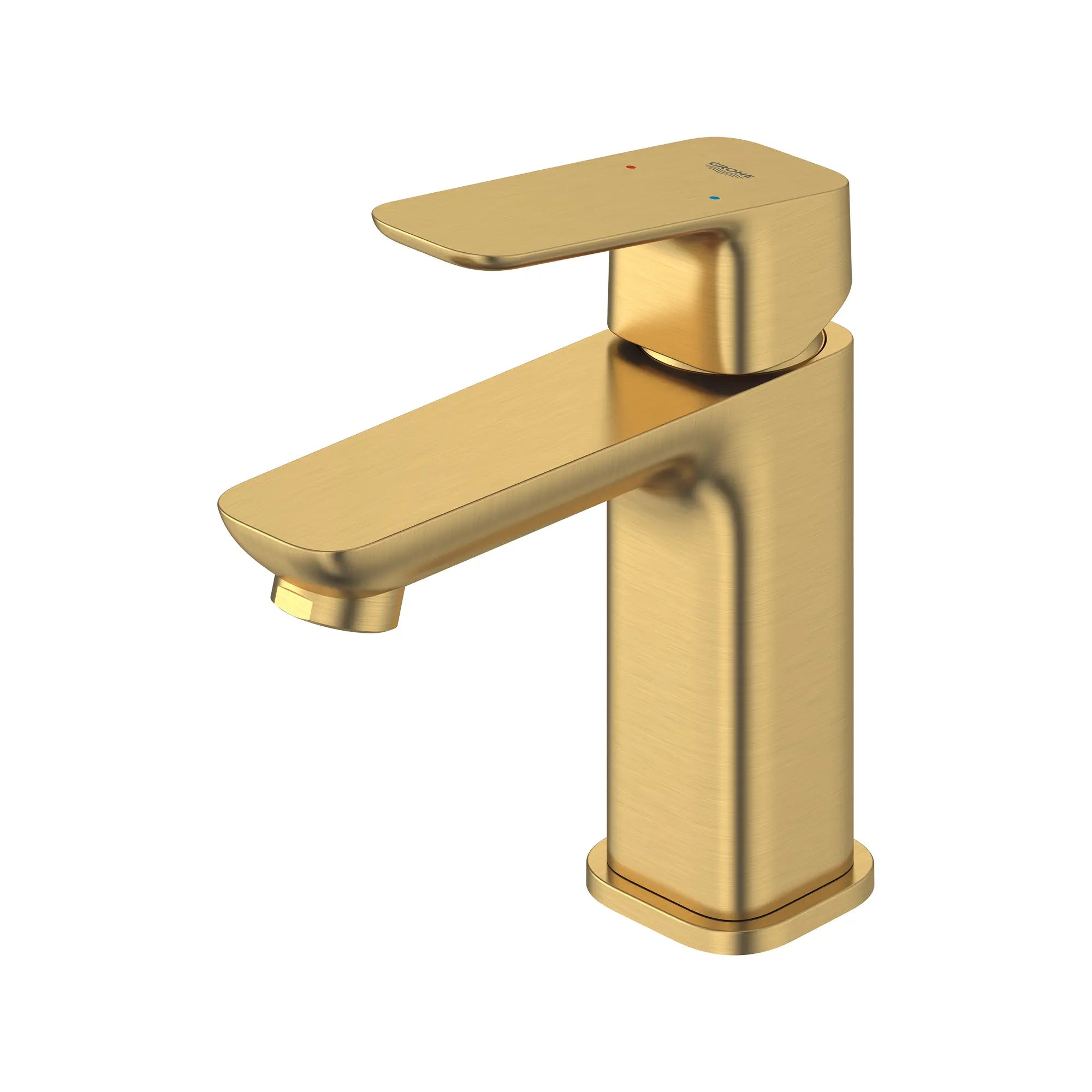 Robinet de salle de bain à orifice et manette uniques Cubeo, taille P, sans renvoi, 4,5 L/min (1,2 gal/min) // AUBE FRAÎCHE BROSSÉ // 252828_Cubeo_SiloLeft_101899GN00_0001_AUGUST2024_0_CDNwebp_b67a2ecc-59b3-42e0-8897-55fefac0847f.webp