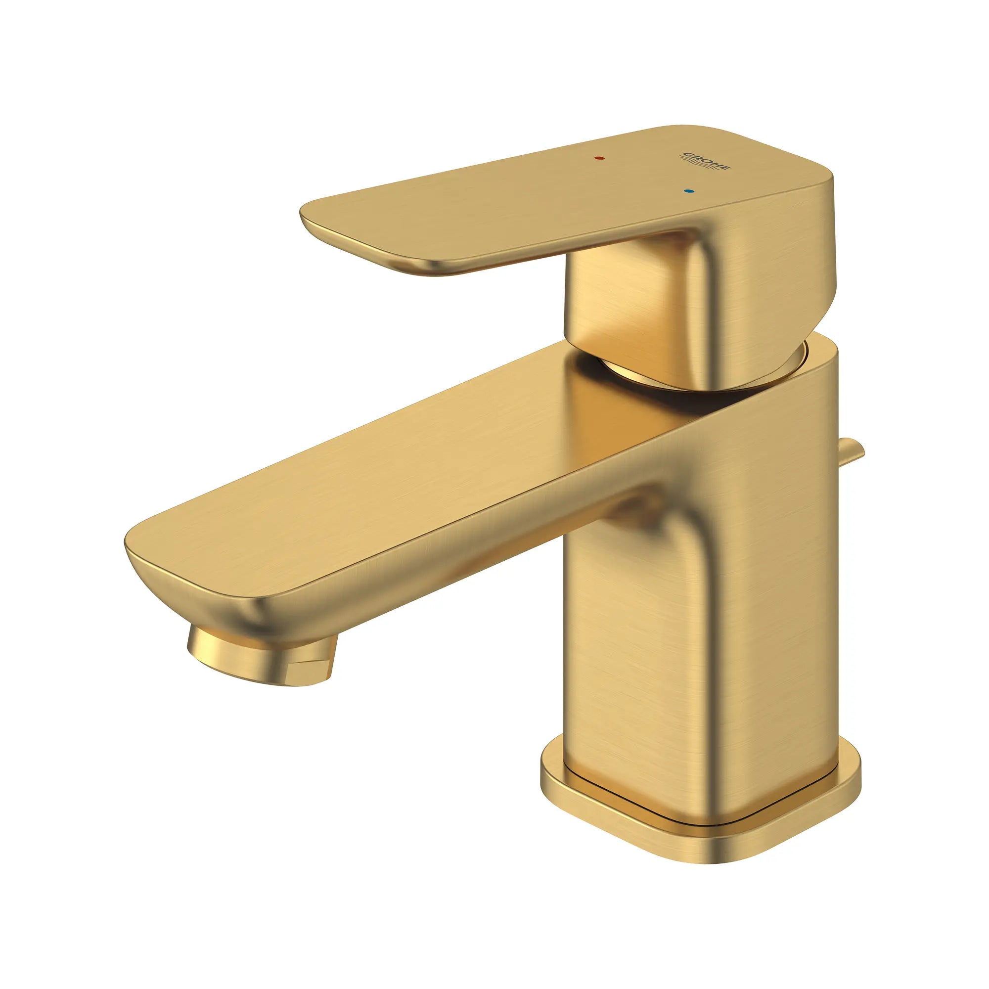 Robinet de salle de bain à orifice et manette uniques Cubeo, taille TP, 4,5 l/min (1,2 gal/min) // AUBE FRAÎCHE BROSSÉ // 260470_Cubeo_SiloLeft_101897GN00_0001_AUGUST2024_0_CDNwebp.webp