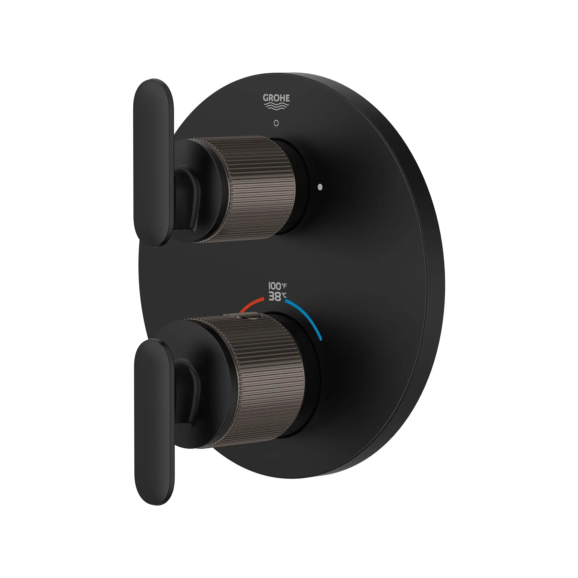 Garniture de robinet thermostatique à double fonction et 2 manettes Listra // NOIR MAT // 260883_Listra_SiloLeft_1062442430_0001_SEPTEMBER2024_0_CDNwebp.webp