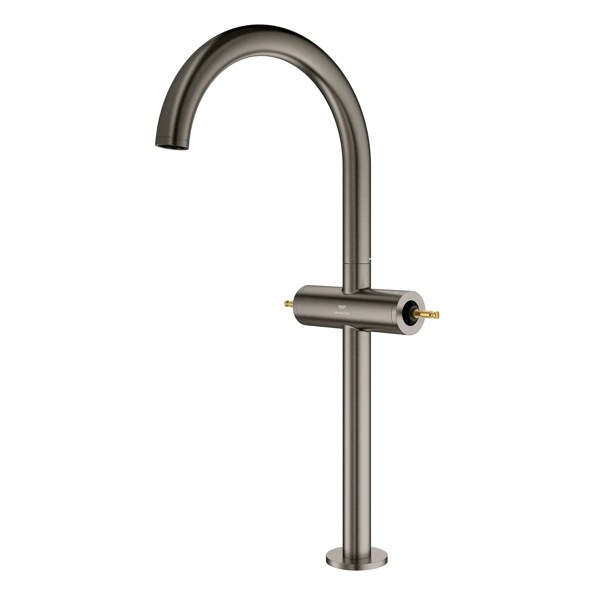 Robinet monotrou pour vasque, à deux poignée, à montage sur plan 4,5 L/min (1,2 gpm) // BRUSHED HARD GRAPHITE // 266480_Atrio_PC_SiloLeft_21161AL00_0001_July2025_0_CDNwebp.webp