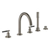 [25274AL0] Atrio 5-Hole 2-Handle Deck Mount Roman Tub Faucet without Handles with 1.75 GPM Hand Shower - GROHE StarLight Chrome