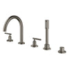 [25274AL0] Atrio 5-Hole 2-Handle Deck Mount Roman Tub Faucet without Handles with 1.75 GPM Hand Shower - GROHE StarLight Chrome