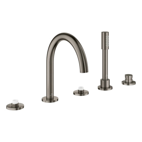 Robinet à trous pour baignoire romaine, à 2 poignée avec douchette 6,6 L/min (1,75 gpm) - Brushed Hard Graphite