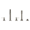 [25274AL0] Atrio 5-Hole 2-Handle Deck Mount Roman Tub Faucet without Handles with 1.75 GPM Hand Shower - GROHE StarLight Chrome