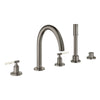 [25274AL0] Atrio 5-Hole 2-Handle Deck Mount Roman Tub Faucet without Handles with 1.75 GPM Hand Shower - GROHE StarLight Chrome