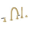 [25274GN0] Atrio 5-Hole 2-Handle Deck Mount Roman Tub Faucet without Handles with 1.75 GPM Hand Shower - GROHE StarLight Chrome