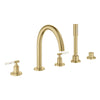 [25274GN0] Atrio 5-Hole 2-Handle Deck Mount Roman Tub Faucet without Handles with 1.75 GPM Hand Shower - GROHE StarLight Chrome