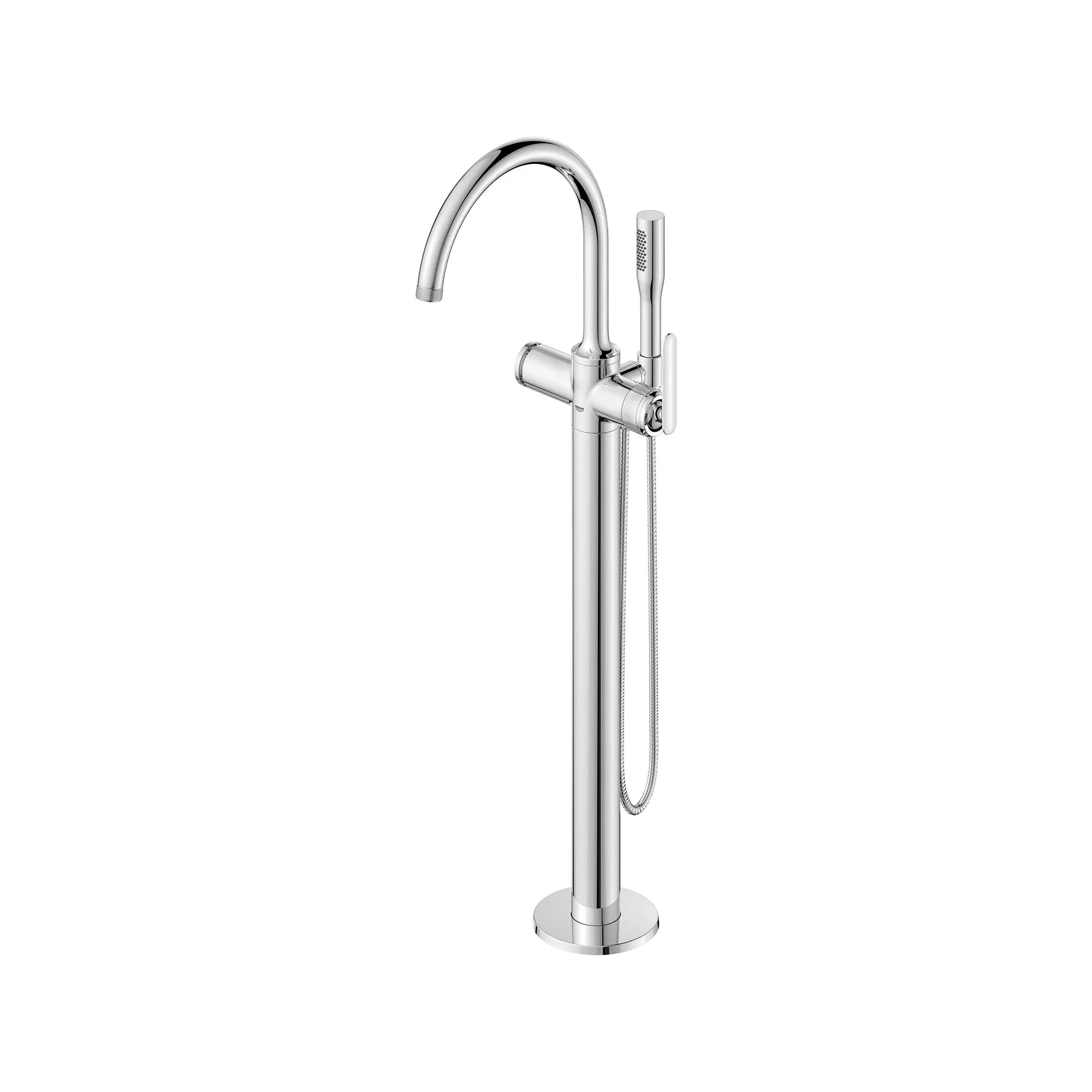 Robinet de baignoire autoportant Listra à une seule manette avec douche à main de 6,6 l/min (1,75 gal/min) // CHROME STARLIGHT GROHE // 268325_Listra_SiloLeft_1062560000_0001_SEPTEMBER2024_0_CDNwebp.webp