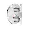 [1062440000] Listra Dual Function 2-Handle Thermostatic Valve Trim - Brushed Cool Sunrise