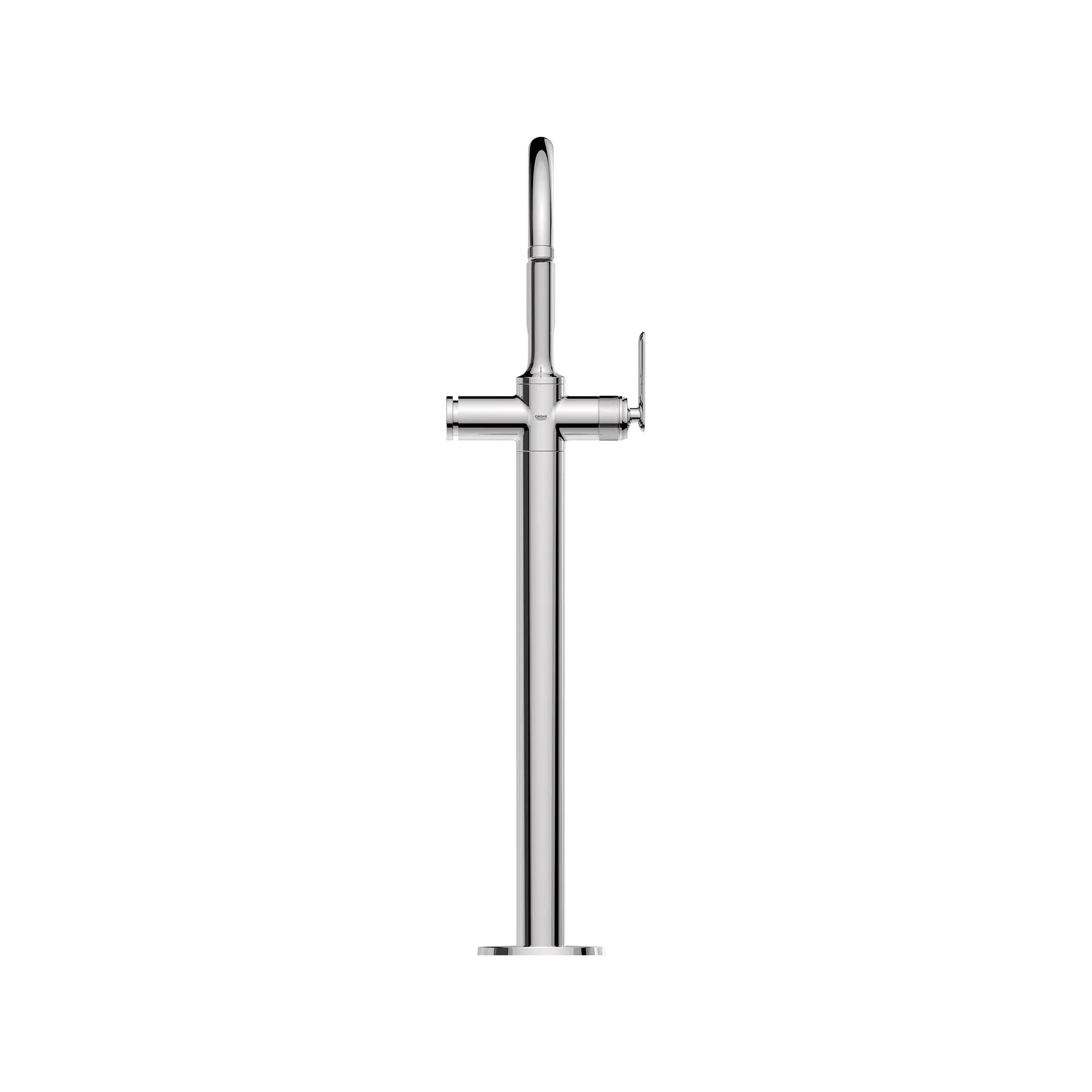 Robinet de baignoire autoportant Listra à une seule manette avec douche à main de 6,6 l/min (1,75 gal/min) // CHROME STARLIGHT GROHE // 268397_Listra_SiloStraight_1062560000_0001_SEPTEMBER2024_0_CDNwebp.webp