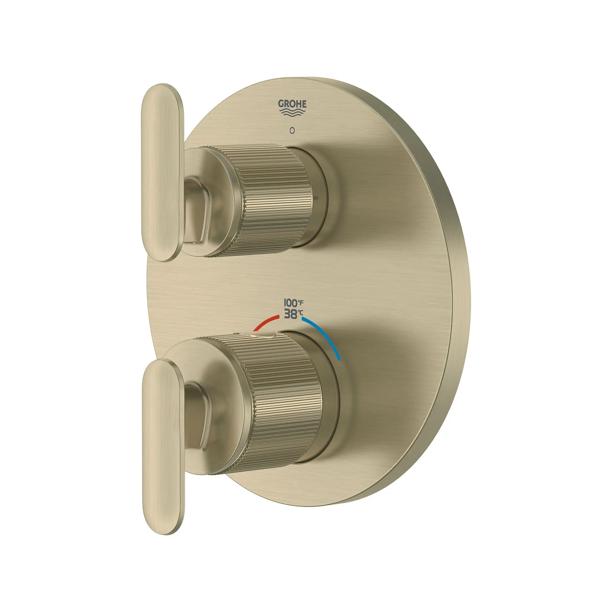 Garniture de robinet thermostatique à fonction unique et 2 manettes Listra // NICKEL BROSSÉ INFINITYFINISH // 268512_Listra_SiloLeft_106236EN00_0001_SEPTEMBER2024_0_CDNwebp.webp