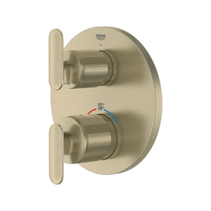 [106244EN00] Listra Dual Function 2-Handle Thermostatic Valve Trim - Brushed Cool Sunrise
