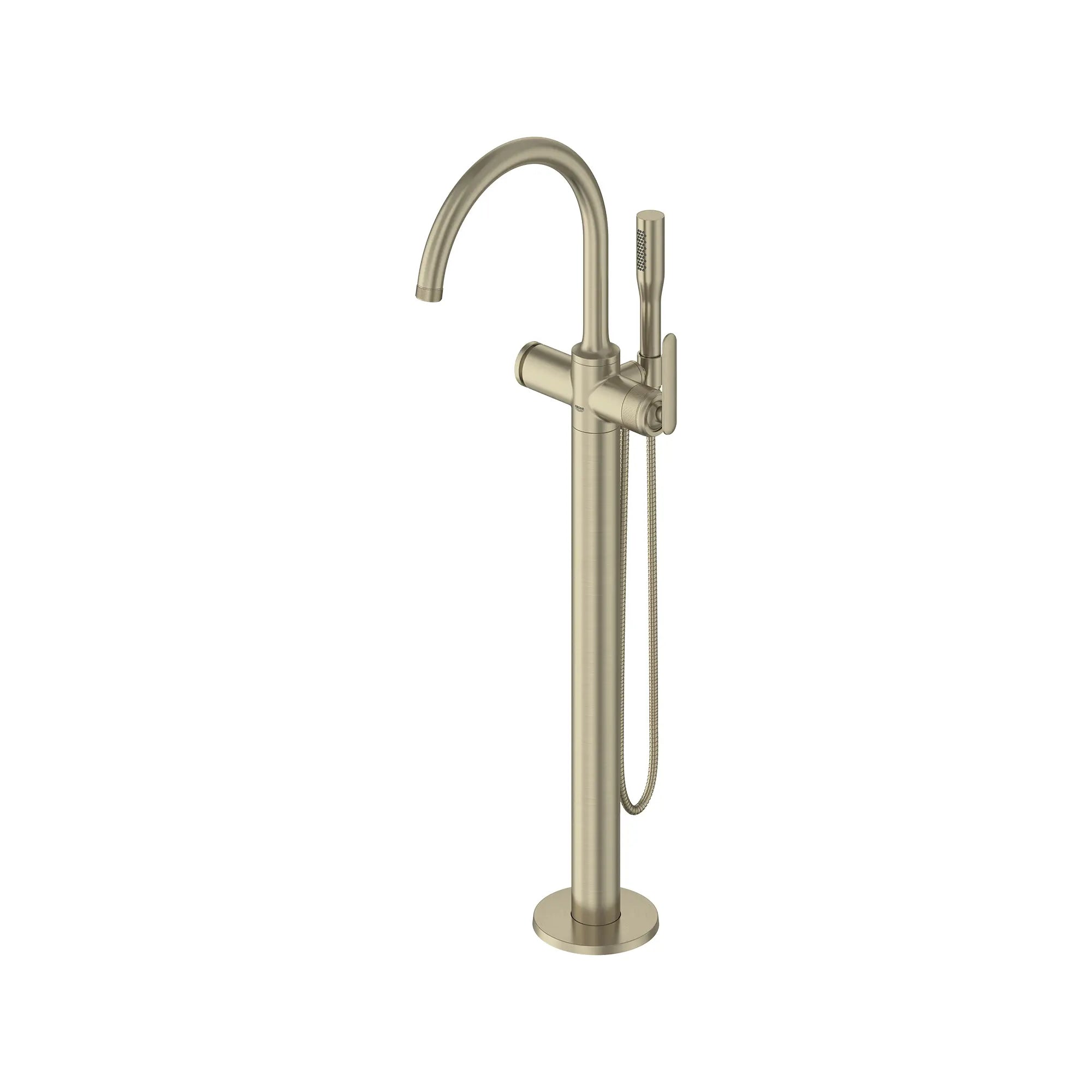 Robinet de baignoire autoportant Listra à une seule manette avec douche à main de 6,6 l/min (1,75 gal/min) // NICKEL BROSSÉ INFINITYFINISH // 268519_Listra_SiloLeft_106256EN00_0001_SEPTEMBER2024_0_CDNwebp.webp