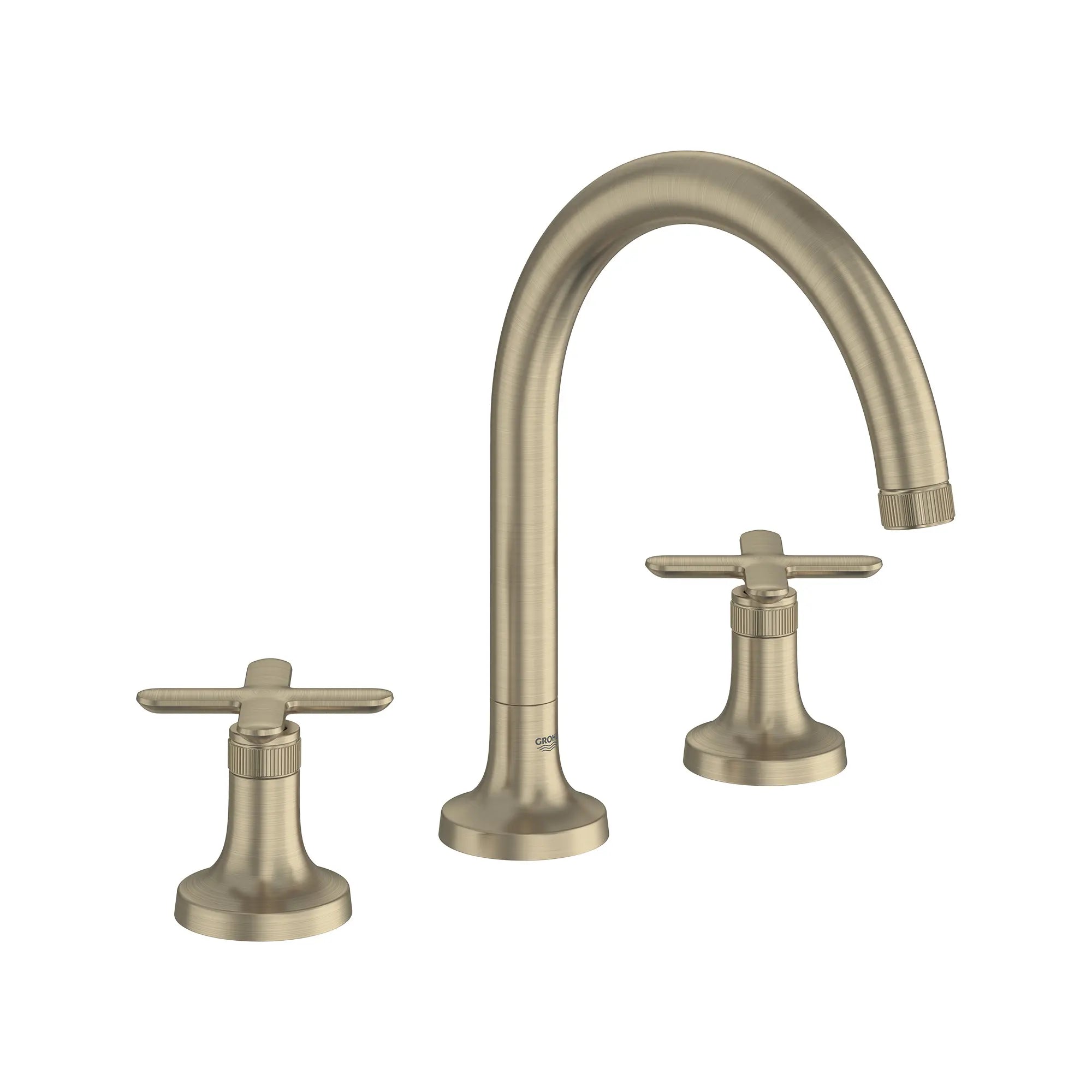 Robinet de remplissage de baignoire romaine Listra à 3 trous monté sur plan // NICKEL BROSSÉ INFINITYFINISH // 268541_Listra_SiloRight_106254EN00_106261EN00_0001_SEPTEMBER2024_0_CDNwebp.webp
