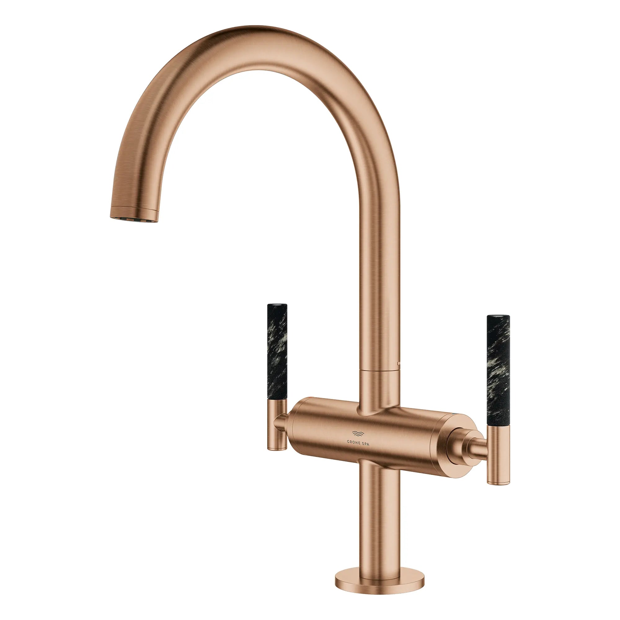 Grand robinet monotrou à deux poignées pour salle de bain 4,5 L/min (1,2 gpm) // BRUSHED WARM SUNSET // 269199_Atrio_PC_SiloLeft_21146DL00_48459DL0_August2025_0_CDNwebp.webp