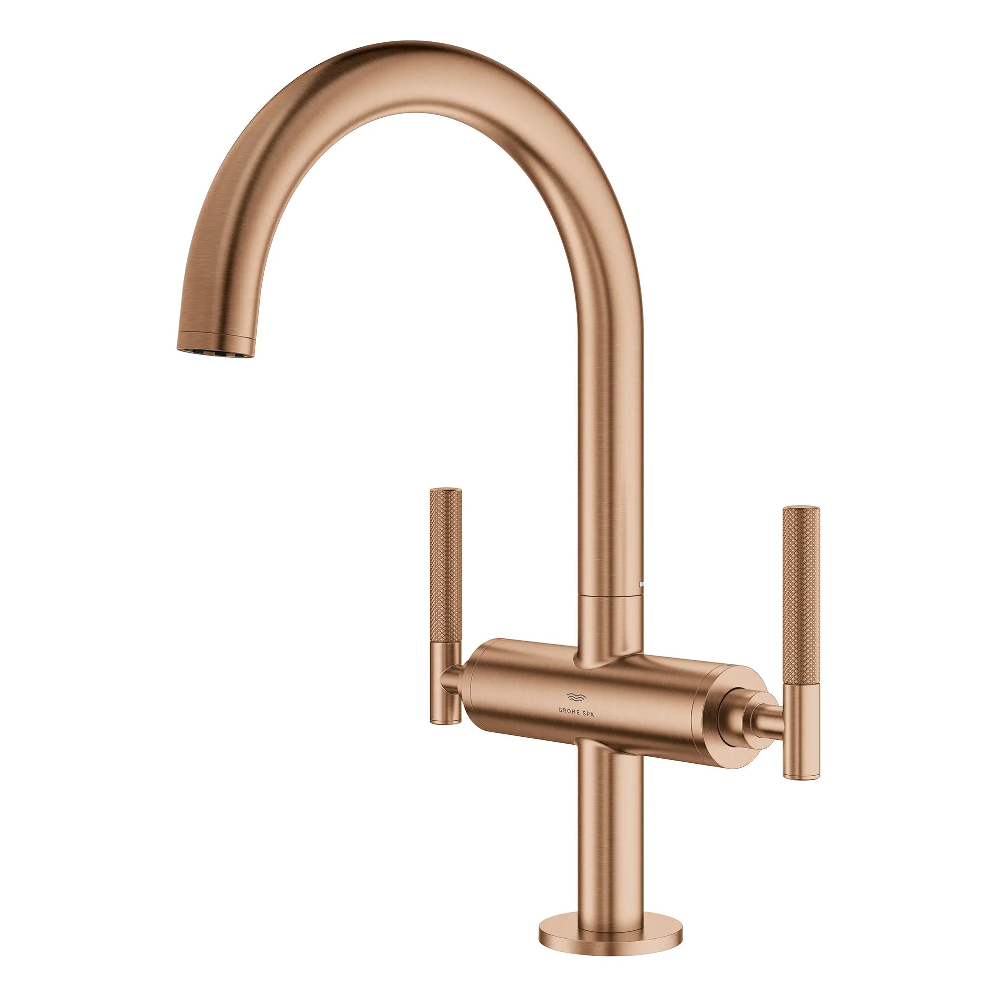 Grand robinet monotrou à deux poignées pour salle de bain 4,5 L/min (1,2 gpm) // BRUSHED WARM SUNSET // 269203_Atrio_PC_SiloLeft_21146DL00_48646DL0_August2025_0_CDNwebp.webp