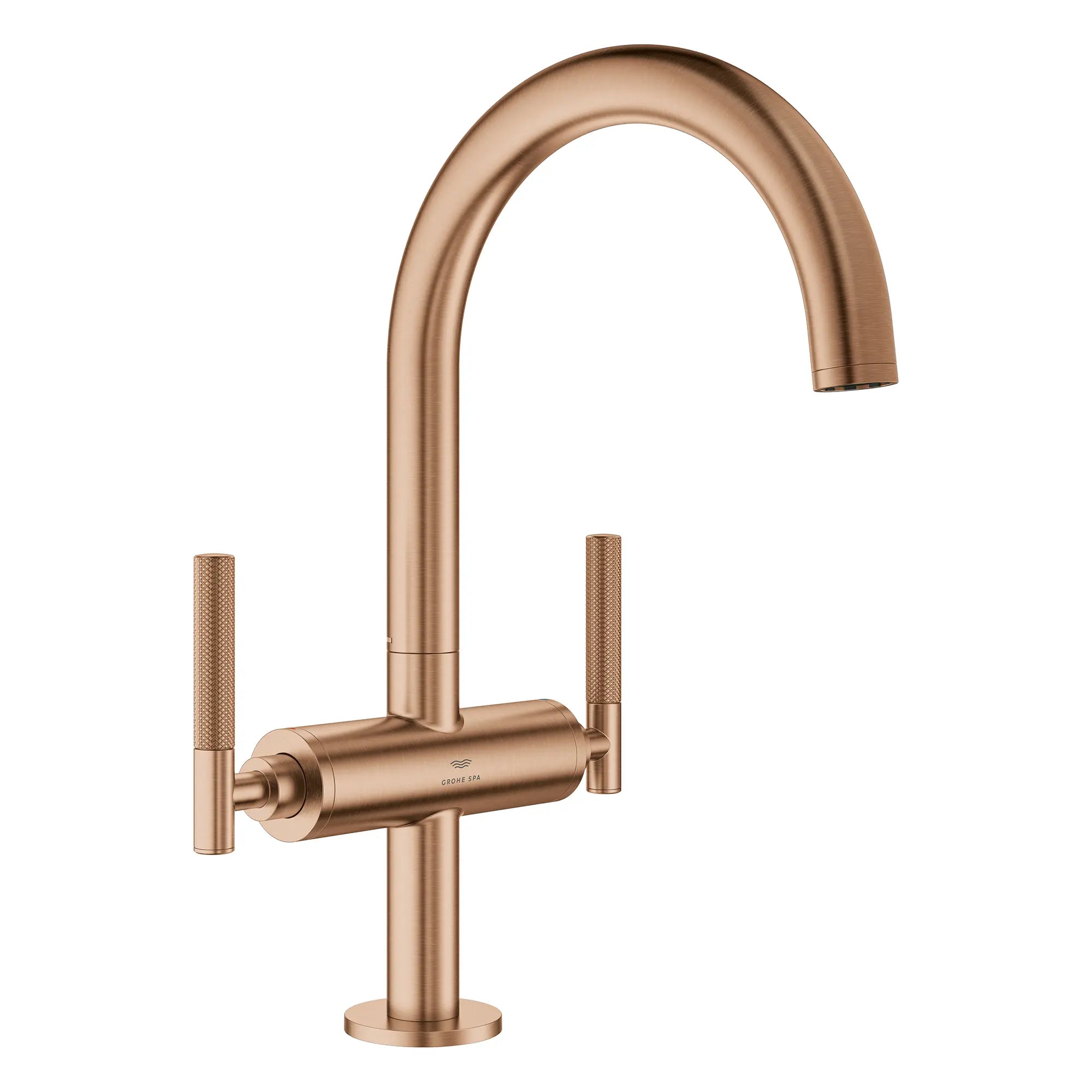 Grand robinet monotrou à deux poignées pour salle de bain 4,5 L/min (1,2 gpm) // BRUSHED WARM SUNSET // 269208_Atrio_PC_SiloRight_21146DL00_48646DL0_August2025_0_CDNwebp.webp