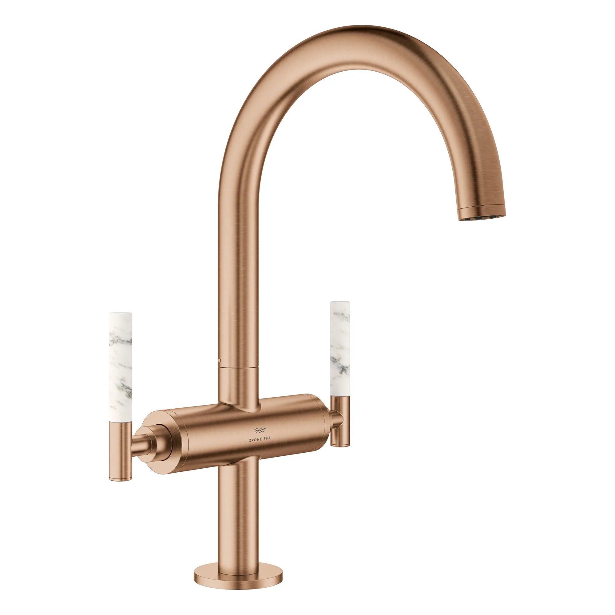 Grand robinet monotrou à deux poignées pour salle de bain 4,5 L/min (1,2 gpm) // BRUSHED WARM SUNSET // 269221_Atrio_PC_SiloRight_21146DL00_48458DL0_August2025_0_CDNwebp.webp