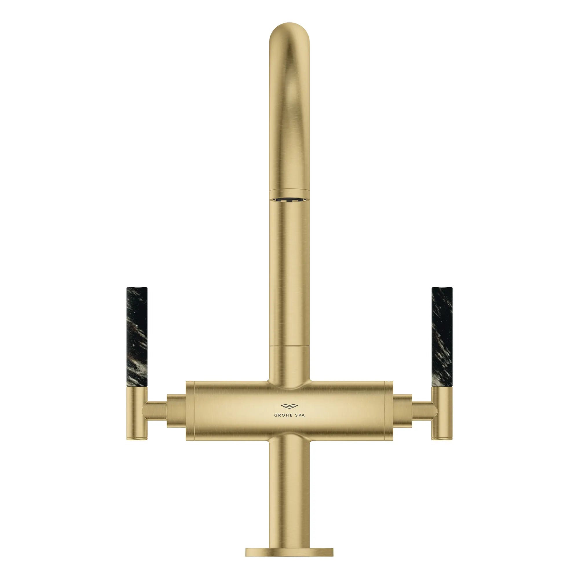 Grand robinet monotrou à deux poignées pour salle de bain 4,5 L/min (1,2 gpm) // BRUSHED COOL SUNRISE // 269230_Atrio_PC_SiloFront_21146GN00_48459GN0_August2025_0_CDNwebp.webp