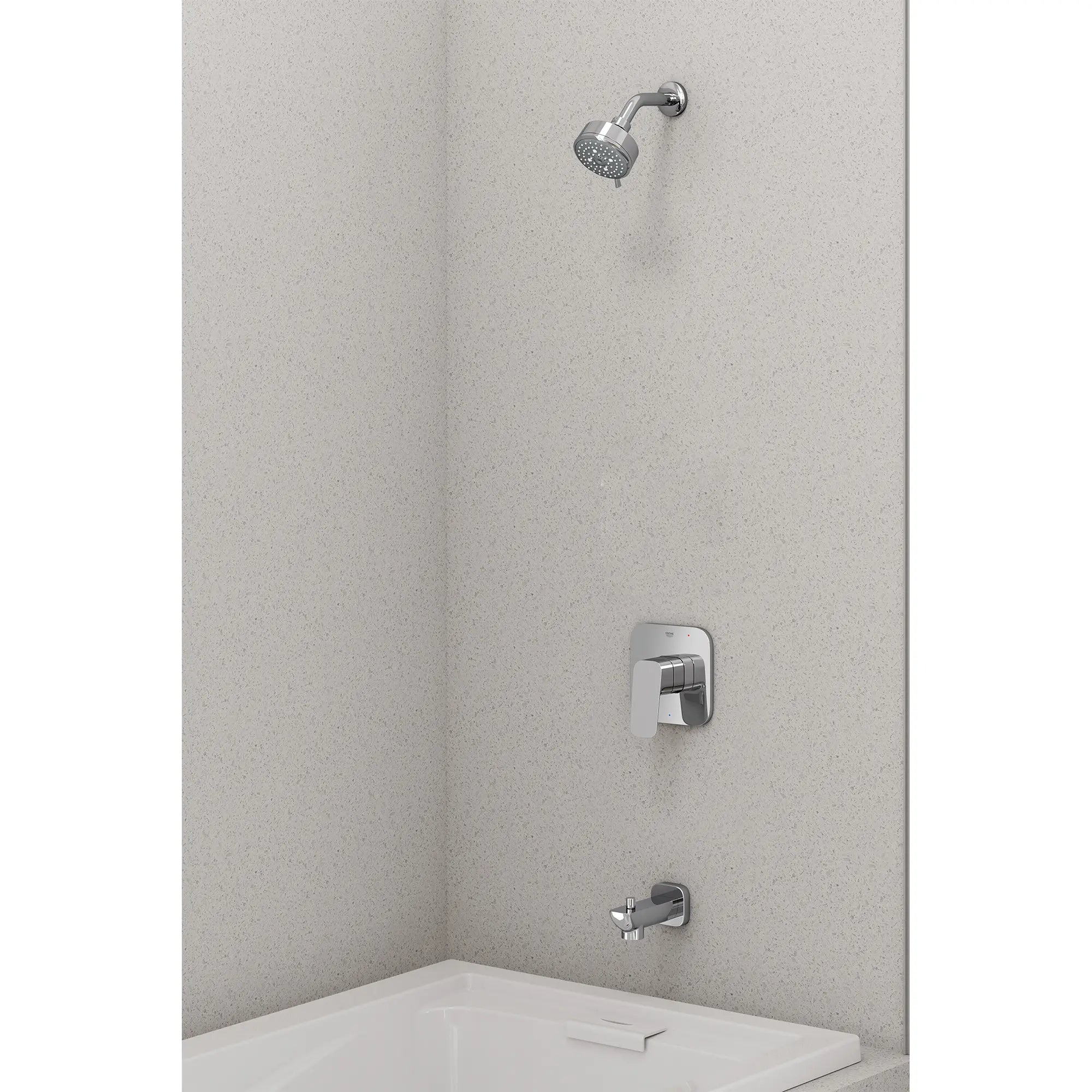 Bec de baignoire avec inverseur Cubeo // CHROME STARLIGHT GROHE // 270991_Cubeo_EnvironmentCloseUp_10538000000_0001_OCTOBER2024_0_CDNwebp.webp