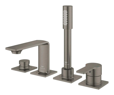 Robinet de baignoire romaine, 4 trous, à montage sur tablier avec douchette 6,6 L/min (1,75 gpm) - Brushed Hard Graphite