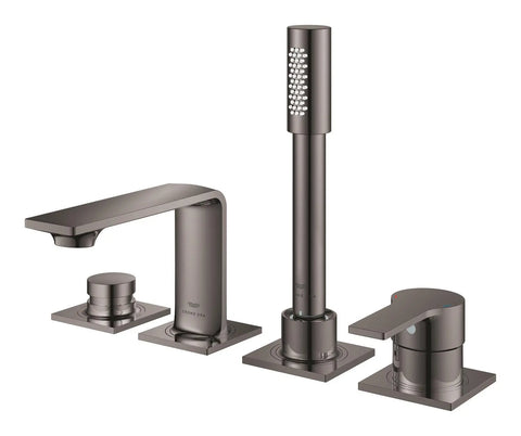 Robinet de baignoire romaine, 4 trous, à montage sur tablier avec douchette 6,6 L/min (1,75 gpm) - Hard Graphite