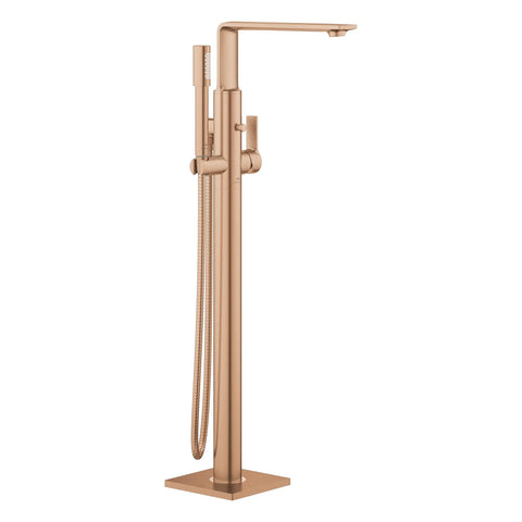 Robinet de baignoire autoportante à poignée simple avec douchette 6,6 L/min (1,75 GPM) - Brushed Warm Sunset