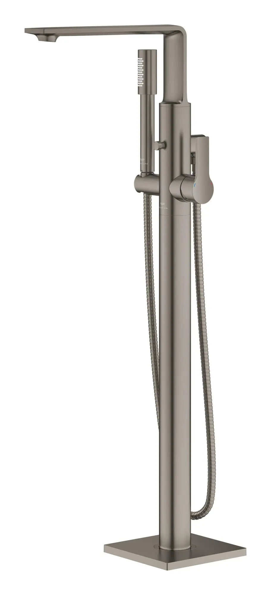 Robinet de baignoire autoportante à poignée simple avec douchette 6,6 L/min (1,75 GPM) // BRUSHED HARD GRAPHITE // 272936_Allure_SiloLeft_25222AL1_005_01_0_CDNwebp.webp