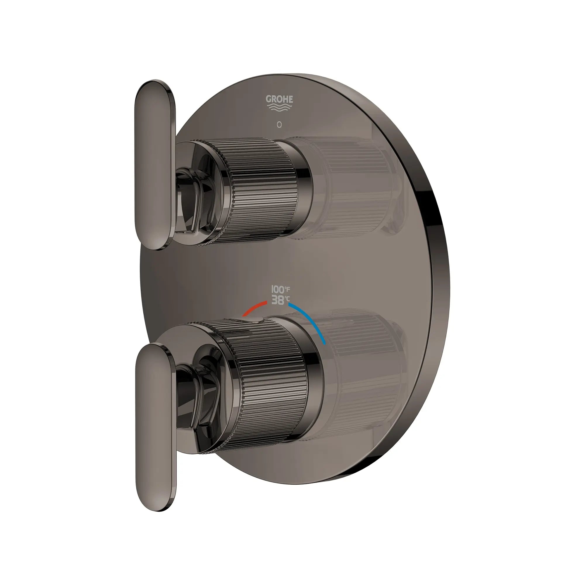Garniture de robinet thermostatique à fonction unique et 2 manettes Listra // GRAPHITE DUR // 275190_Listra_SiloLeft_106236A000_0001_SEPTEMBER2024_0_CDNwebp.webp