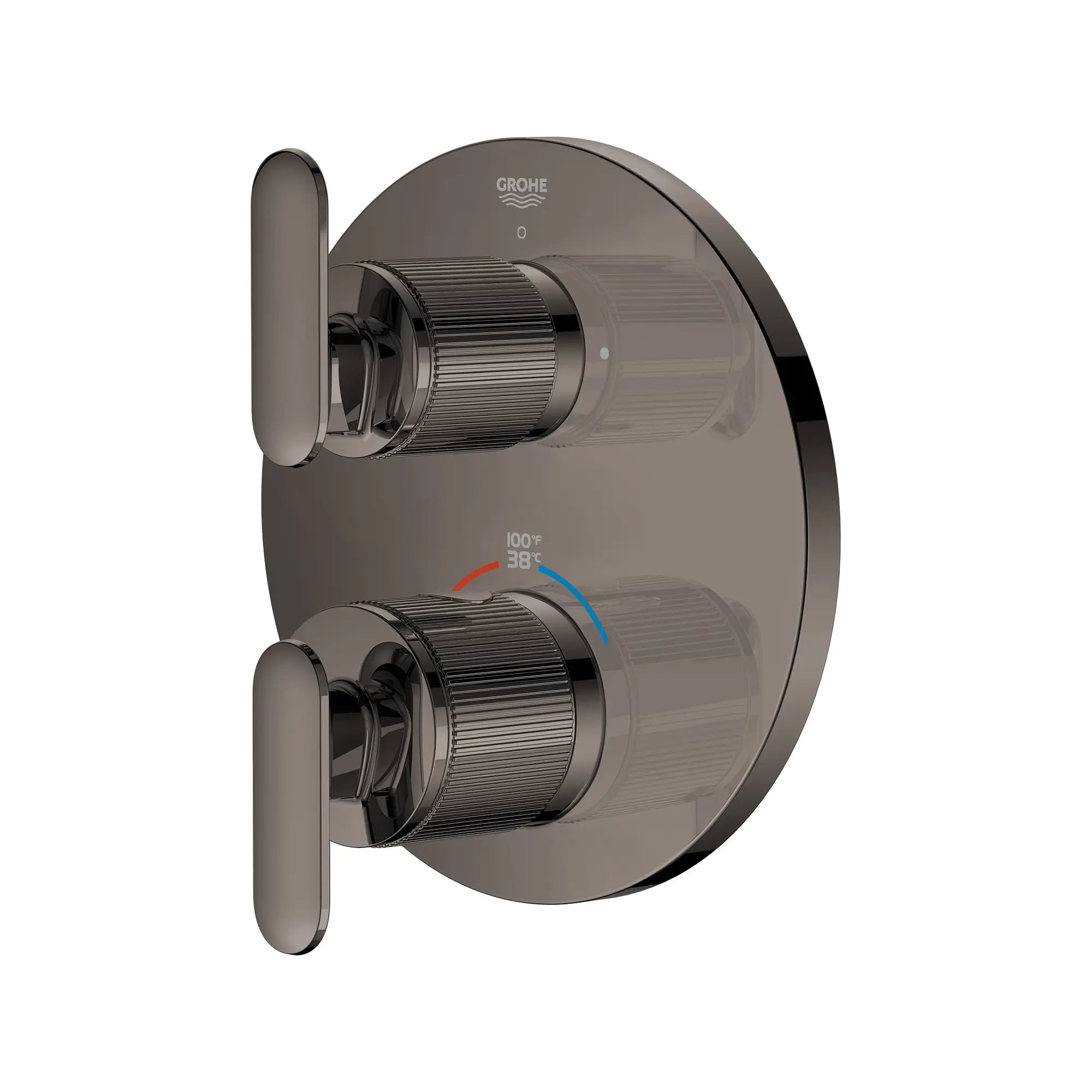 Garniture de robinet thermostatique à double fonction et 2 manettes Listra // GRAPHITE DUR // 275196_Listra_SiloLeft_106244A000_0001_SEPTEMBER2024_0_CDNwebp.webp